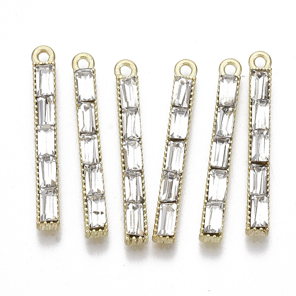 PandaHall Rhinestone Pendants, with Brass Findings, Rectangle, Crystal, Golden, 29.5x3.5x3.5mm, Hole: 1.5mm Brass+Rhinestone Rectangle Clear
PandaHall Rhinestone Pendants, with Brass Findings, Rectangle, Crystal, Golden, 29.5x3.5x3.5mm, Hole: 1.5mm Brass+Rhinestone Rectangle Clear