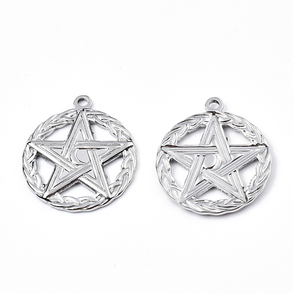 PandaHall 201 Stainless Steel Pendants, Flat Round with Star, Stainless Steel Color, 28.5x25x2mm, Hole: 2mm 201 Stainless Steel Flat Round
PandaHall 201 Stainless Steel Pendants, Flat Round with Star, Stainless Steel Color, 28.5x25x2mm, Hole: 2mm 201 Stainless Steel Flat Round