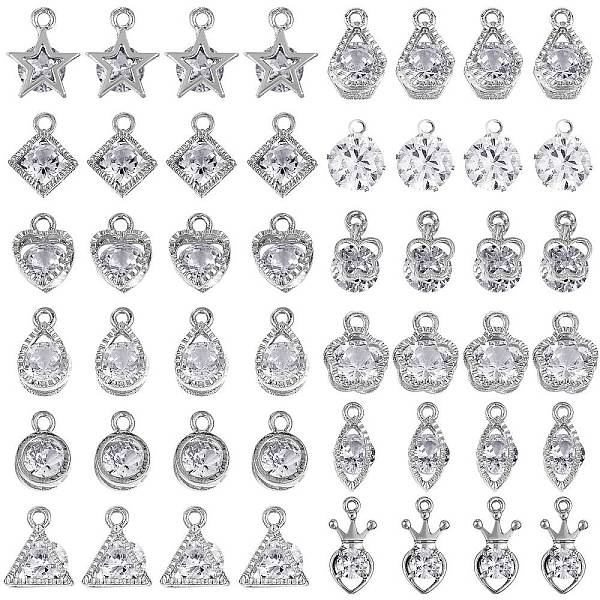 PandaHall 48Pcs 12 Style Alloy Cubic Zirconia Charms, Platinum, 4pcs/style Alloy+Cubic Zirconia Mixed Shapes Clear
PandaHall 48Pcs 12 Style Alloy Cubic Zirconia Charms, Platinum, 4pcs/style Alloy+Cubic Zirconia Mixed Shapes Clear