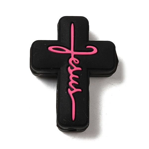 PandaHall Silicone Beads, Cross with Word Jesus, Black, 30x22x8mm, Hole: 2.5mm Silicone Cross Black
PandaHall Silicone Beads, Cross with Word Jesus, Black, 30x22x8mm, Hole: 2.5mm Silicone Cross Black