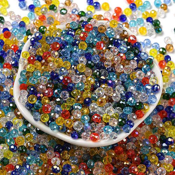 PandaHall Glass Beads, Faceted, Rondelle, Mixed Color, 4x3mm, Hole: 0.4mm, about 820pcs/60g Glass Rondelle Multicolor
PandaHall Glass Beads, Faceted, Rondelle, Mixed Color, 4x3mm, Hole: 0.4mm, about 820pcs/60g Glass Rondelle Multicolor