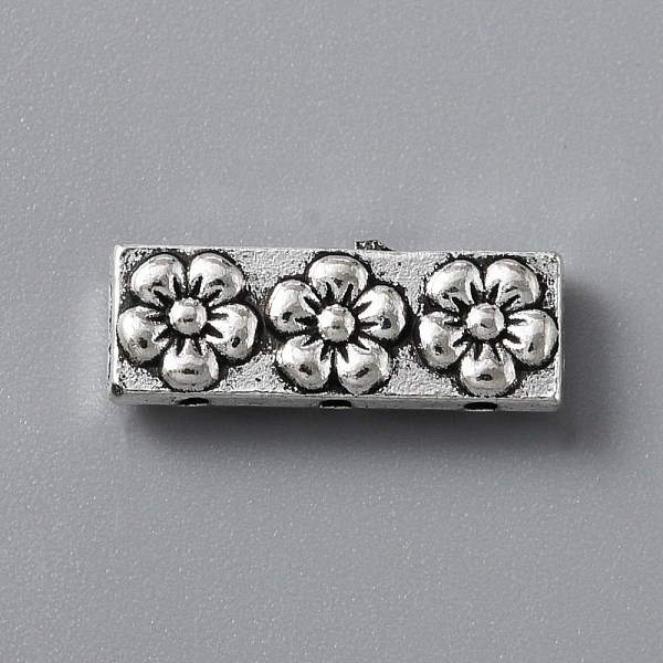 PandaHall Tibetan Style Alloy Multi-Strand Links, Rectangle with Flower, Antique Silver, 17x6.5x4mm, Hole: 1.2mm, about 500g/bag Alloy...
PandaHall Tibetan Style Alloy Multi-Strand Links, Rectangle with Flower, Antique Silver, 17x6.5x4mm, Hole: 1.2mm, about 500g/bag Alloy...