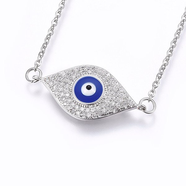PandaHall 304 Stainless Steel Pendant Necklaces, with Cubic Zirconia and Enamel, Eye, Clear, Stainless Steel Color, 18.1 inch(46cm) Cubic...
PandaHall 304 Stainless Steel Pendant Necklaces, with Cubic Zirconia and Enamel, Eye, Clear, Stainless Steel Color, 18.1 inch(46cm) Cubic...