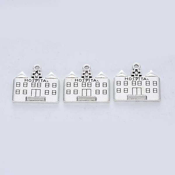 PandaHall Tibetan Style Alloy Pendants, Cadmium Free & Lead Free, Hospital, Antique Silver, 21x23x2.5mm, Hole: 1.6mm, about 125pcs/500g...
PandaHall Tibetan Style Alloy Pendants, Cadmium Free & Lead Free, Hospital, Antique Silver, 21x23x2.5mm, Hole: 1.6mm, about 125pcs/500g...