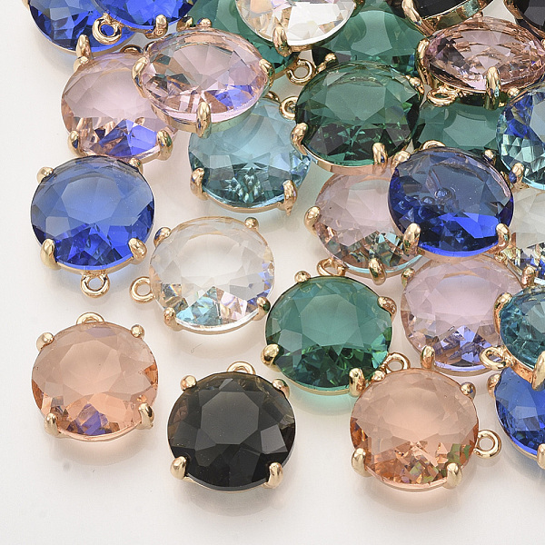 PandaHall Faceted Glass Pendants, with Golden Tone Brass Open Back Settings, Flat Round, Mixed Color, 16.5x14x6.5mm, Hole: 1.2mm Brass+Glass..., Multicolor
PandaHall Faceted Glass Pendants, with Golden Tone Brass Open Back Settings, Flat Round, Mixed Color, 16.5x14x6.5mm, Hole: 1.2mm Brass+Glass..., Multicolor