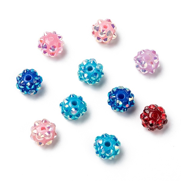 PandaHall Chunky Resin Rhinestone Beads, Resin Round Beads, Mixed Color, 10mm, Hole: 1.5mm Resin+Rhinestone Round Multicolor
PandaHall Chunky Resin Rhinestone Beads, Resin Round Beads, Mixed Color, 10mm, Hole: 1.5mm Resin+Rhinestone Round Multicolor