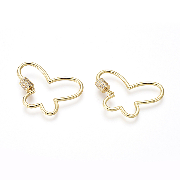 PandaHall Brass Micro Pave Cubic Zirconia Screw Carabiner Lock Charms, for Necklaces Making, Butterfly, Golden, 25x35x2mm Brass+Cubic..., Clear
PandaHall Brass Micro Pave Cubic Zirconia Screw Carabiner Lock Charms, for Necklaces Making, Butterfly, Golden, 25x35x2mm Brass+Cubic..., Clear