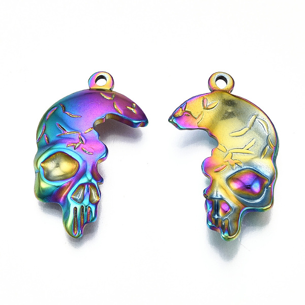 PandaHall Ion Plating(IP) 201 Stainless Steel Pendants, Skull, Rainbow Color, 30x17x4mm, Hole: 1.6mm 201 Stainless Steel Skull
PandaHall Ion Plating(IP) 201 Stainless Steel Pendants, Skull, Rainbow Color, 30x17x4mm, Hole: 1.6mm 201 Stainless Steel Skull