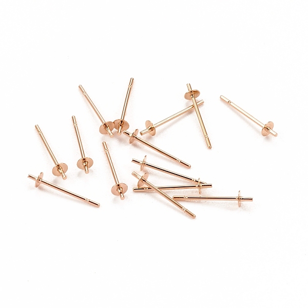 PandaHall 304 Stainless Steel Stud Earring Findings, for Half Drilled Beads, Rose Gold, 14x3mm, Pin: 0.6mm 304 Stainless Steel Flat Round
PandaHall 304 Stainless Steel Stud Earring Findings, for Half Drilled Beads, Rose Gold, 14x3mm, Pin: 0.6mm 304 Stainless Steel Flat Round