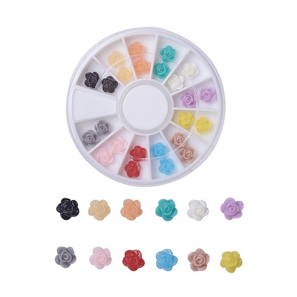 PandaHall Nail Art Decoration Accessories, Resin Cabochons, Flower, Mixed Color, 6x3mm, 24pcs/box Resin Flower Multicolor
PandaHall Nail Art Decoration Accessories, Resin Cabochons, Flower, Mixed Color, 6x3mm, 24pcs/box Resin Flower Multicolor