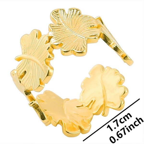 PandaHall Vintage Stainless Steel Leaf Couple Rings, Open Cuff Rings for Men and Women, Golden Other Leaf
PandaHall Vintage Stainless Steel Leaf Couple Rings, Open Cuff Rings for Men and Women, Golden Other Leaf