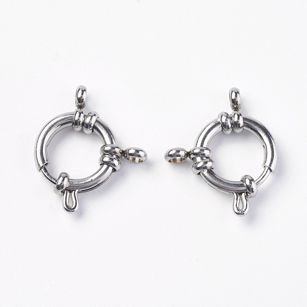 PandaHall 304 Stainless Steel Smooth Surface Spring Ring Clasps, Stainless Steel Color, 18x14x4mm, Hole: 2.5mm 304 Stainless Steel
PandaHall 304 Stainless Steel Smooth Surface Spring Ring Clasps, Stainless Steel Color, 18x14x4mm, Hole: 2.5mm 304 Stainless Steel