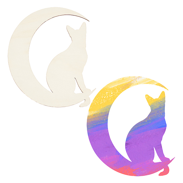 PandaHall Unfinished Wood Cat & Moon Cutouts, Lemon Chiffon, 295x237x3mm Wood Cat Shape
PandaHall Unfinished Wood Cat & Moon Cutouts, Lemon Chiffon, 295x237x3mm Wood Cat Shape