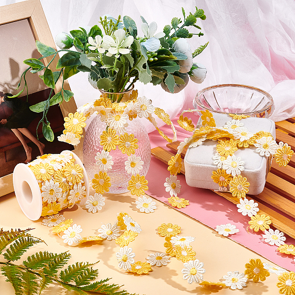 PandaHall Daisy Sun Flower Decorating Polyester Lace Trims, for Sewing and Art Craft Projects, Yellow, 1 inch(25mm), about 7yards, about...
PandaHall Daisy Sun Flower Decorating Polyester Lace Trims, for Sewing and Art Craft Projects, Yellow, 1 inch(25mm), about 7yards, about...