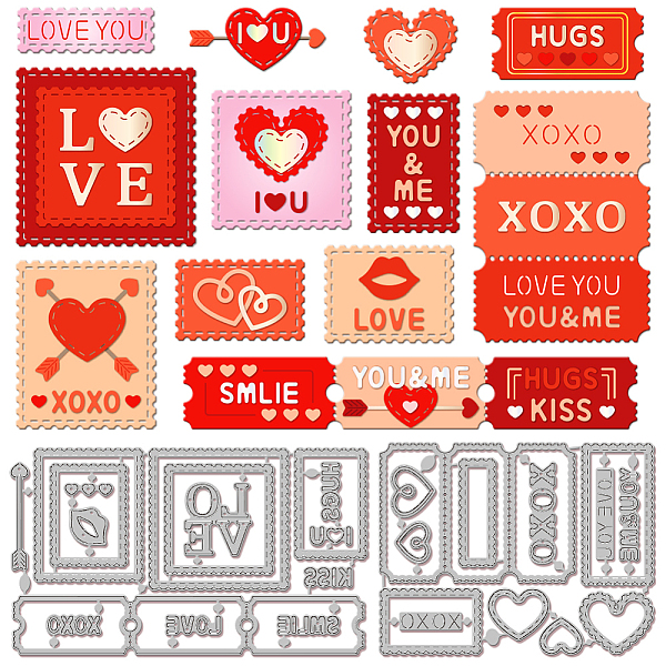 PandaHall Valentine's Day Stamp Theme Carbon Steel Cutting Dies Stencils, for DIY Scrapbooking, Photo Album, Decorative Embossing Paper Card...
PandaHall Valentine's Day Stamp Theme Carbon Steel Cutting Dies Stencils, for DIY Scrapbooking, Photo Album, Decorative Embossing Paper Card...