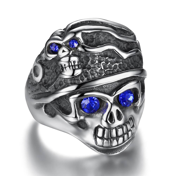 PandaHall Rhinestone Skull Finger Ring, Antique Silver Plated 316L Surgical Steel Gothic Punk Jewelry for Women, Sapphire, US Size 7(17.3mm)..., Blue
PandaHall Rhinestone Skull Finger Ring, Antique Silver Plated 316L Surgical Steel Gothic Punk Jewelry for Women, Sapphire, US Size 7(17.3mm)..., Blue