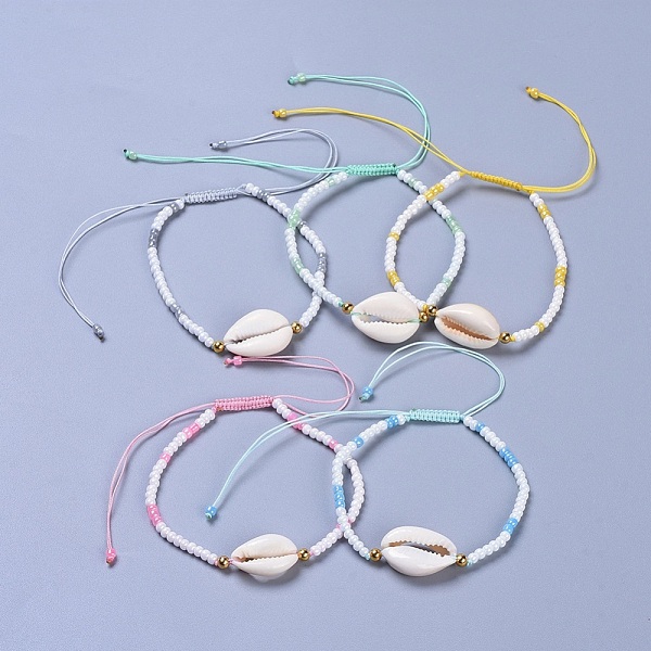 PandaHall Adjustable Glass Seed Bead Braided Bead Bracelets, with Brass Beads and Cowrie Shell Beads, Braided Nylon Thread, Golden, Mixed..., Multicolor
PandaHall Adjustable Glass Seed Bead Braided Bead Bracelets, with Brass Beads and Cowrie Shell Beads, Braided Nylon Thread, Golden, Mixed..., Multicolor