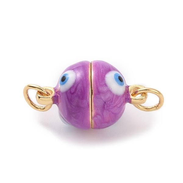 PandaHall Brass Magnetic Clasps, with Enamel, Round with Evil Eye, Real 18K Gold Plated, Medium Orchid, 16x10mm, Hole: 3mm Brass+Enamel...
PandaHall Brass Magnetic Clasps, with Enamel, Round with Evil Eye, Real 18K Gold Plated, Medium Orchid, 16x10mm, Hole: 3mm Brass+Enamel...