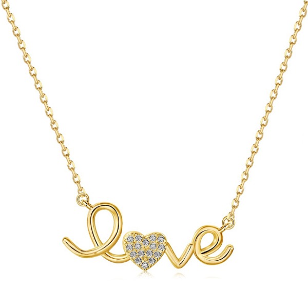 PandaHall 925 Sterling Silver Pendant Necklaces, Micro Pave Clear Cubic Zirconia, Word Love, Real 18K Gold Plated, 15.91 inch(40.4cm)...
PandaHall 925 Sterling Silver Pendant Necklaces, Micro Pave Clear Cubic Zirconia, Word Love, Real 18K Gold Plated, 15.91 inch(40.4cm)...
