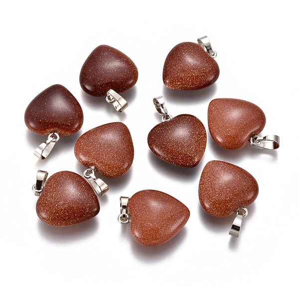 PandaHall Synthetic Goldstone Pendants, with Brass Findings, Heart, Platinum, 23x20x7~9mm, Hole: 5x8mm Goldstone Heart
PandaHall Synthetic Goldstone Pendants, with Brass Findings, Heart, Platinum, 23x20x7~9mm, Hole: 5x8mm Goldstone Heart