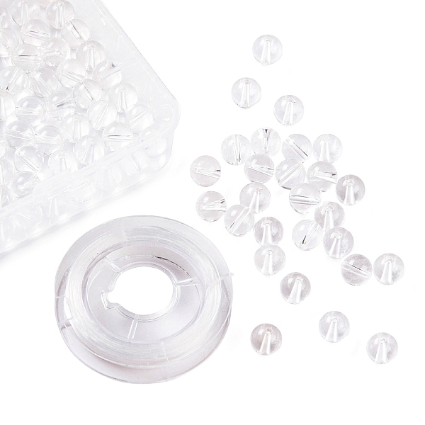 PandaHall 100Pcs 8mm Natural Grade AA Quartz Crystal Round Beads, with 10m Elastic Crystal Thread, for DIY Stretch Bracelets Making Kits...
PandaHall 100Pcs 8mm Natural Grade AA Quartz Crystal Round Beads, with 10m Elastic Crystal Thread, for DIY Stretch Bracelets Making Kits...
