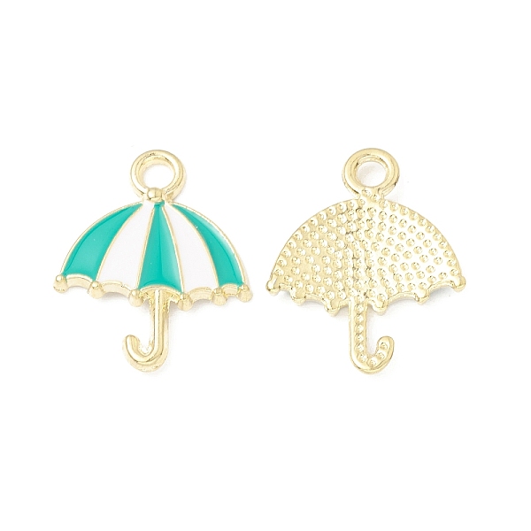 PandaHall Alloy Enamel Pendants, Umbrella Charm, Golden, Light Sea Green, 19.5x15x2mm, Hole: 2.2mm Alloy+Enamel Umbrella
PandaHall Alloy Enamel Pendants, Umbrella Charm, Golden, Light Sea Green, 19.5x15x2mm, Hole: 2.2mm Alloy+Enamel Umbrella