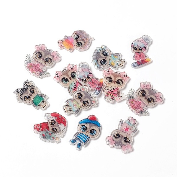 PandaHall Acrylic Cabochon, with Glitter Powder, Owl, Mixed Color, 30~38x23.5~31.5x2mm Acrylic Owl Multicolor
PandaHall Acrylic Cabochon, with Glitter Powder, Owl, Mixed Color, 30~38x23.5~31.5x2mm Acrylic Owl Multicolor