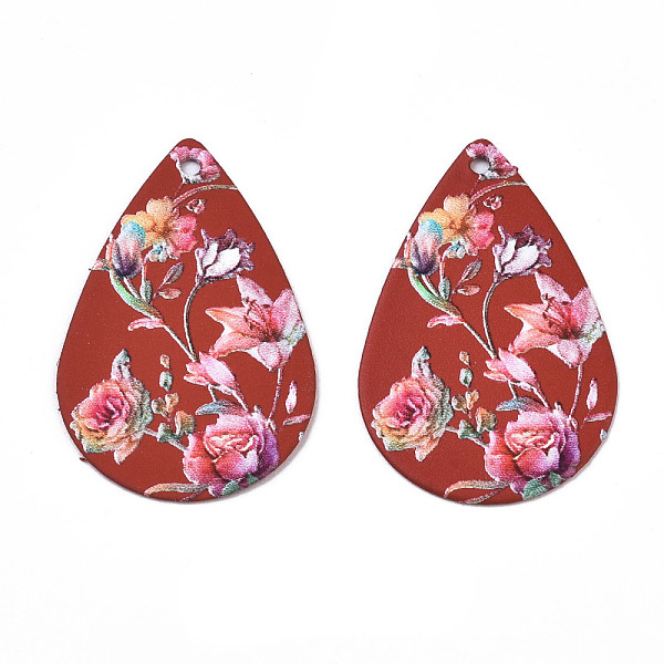 PandaHall Spray Painted Iron Pendants, Rubberized Style, 3D Printed, Flower Print Pattern, Teardrop, FireBrick, 27.5x18x0.7mm, Hole: 1.2mm..., Red
PandaHall Spray Painted Iron Pendants, Rubberized Style, 3D Printed, Flower Print Pattern, Teardrop, FireBrick, 27.5x18x0.7mm, Hole: 1.2mm..., Red