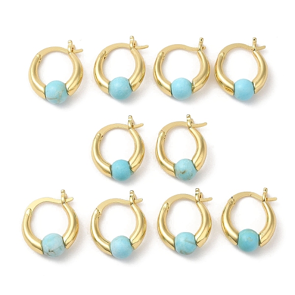 PandaHall Synthetic Turquoise Round Beaded Hoop Earrings, Real 18K Gold Plated Brass Jewelry, Cadmium Free & Lead Free, 19x15x6.5mm...
PandaHall Synthetic Turquoise Round Beaded Hoop Earrings, Real 18K Gold Plated Brass Jewelry, Cadmium Free & Lead Free, 19x15x6.5mm...