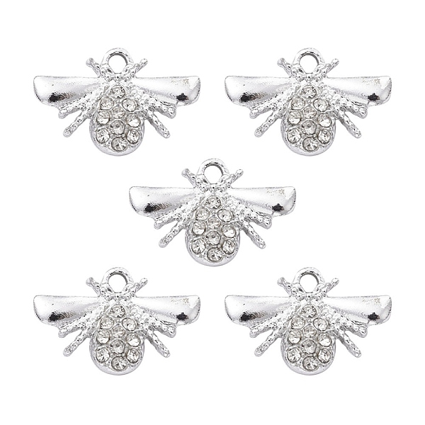 PandaHall Alloy Crystal Rhinestone Pendants, Bees Charms, Platinum, 11x17x2.5mm, Hole: 1.8mm Alloy+Rhinestone Bees Clear
PandaHall Alloy Crystal Rhinestone Pendants, Bees Charms, Platinum, 11x17x2.5mm, Hole: 1.8mm Alloy+Rhinestone Bees Clear