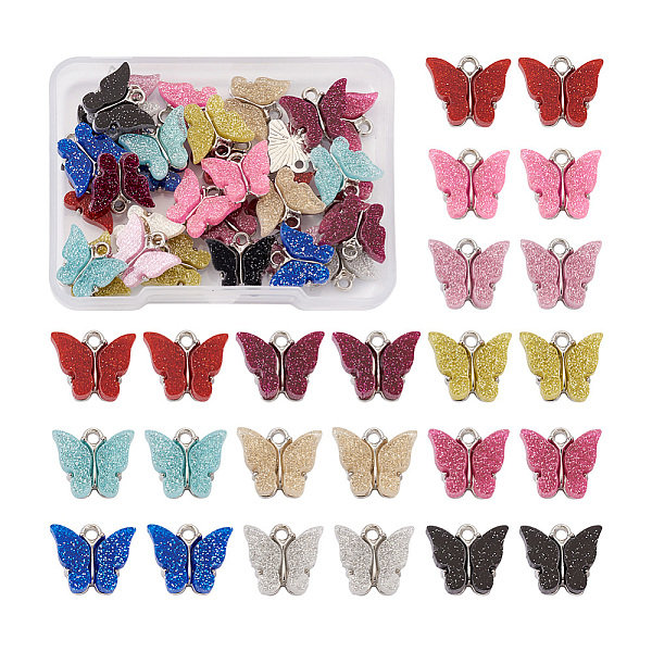 PandaHall 44 Pcs 11 Colors Vintage Alloy Acrylic Charm, for DIY Hoop Earing Accessories, Butterfly Shape, Platinum, Mixed Color, 4pcs/color..., Multicolor
PandaHall 44 Pcs 11 Colors Vintage Alloy Acrylic Charm, for DIY Hoop Earing Accessories, Butterfly Shape, Platinum, Mixed Color, 4pcs/color..., Multicolor