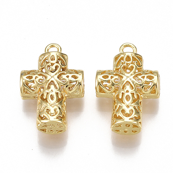 PandaHall Brass Pendants, Hollow, Cross, Nickel Free, Real 18K Gold Plated,20.5x13x6mm, Hole: 1.8mm Brass Cross
PandaHall Brass Pendants, Hollow, Cross, Nickel Free, Real 18K Gold Plated,20.5x13x6mm, Hole: 1.8mm Brass Cross