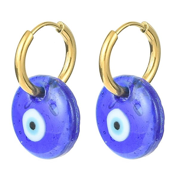 PandaHall Blue Lampwork Evil Eye Dangle Hoop Earrings, 304 Stainless Steel Jewelry, Golden, 24x15mm Lampwork Evil Eye Blue
PandaHall Blue Lampwork Evil Eye Dangle Hoop Earrings, 304 Stainless Steel Jewelry, Golden, 24x15mm Lampwork Evil Eye Blue