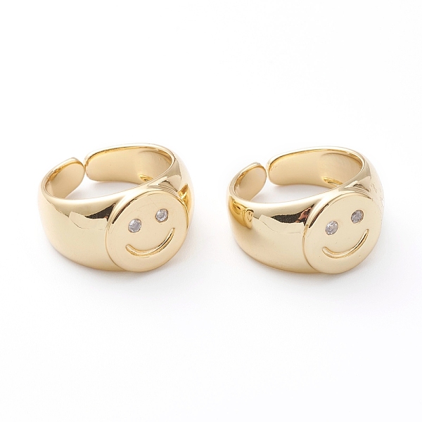 PandaHall Brass Micro Pave Clear Cubic Zirconia Cuff Rings, Open Rings, Long-Lasting Plated, Smiling Face, Real 18K Gold Plated, US Size 6...
PandaHall Brass Micro Pave Clear Cubic Zirconia Cuff Rings, Open Rings, Long-Lasting Plated, Smiling Face, Real 18K Gold Plated, US Size 6...