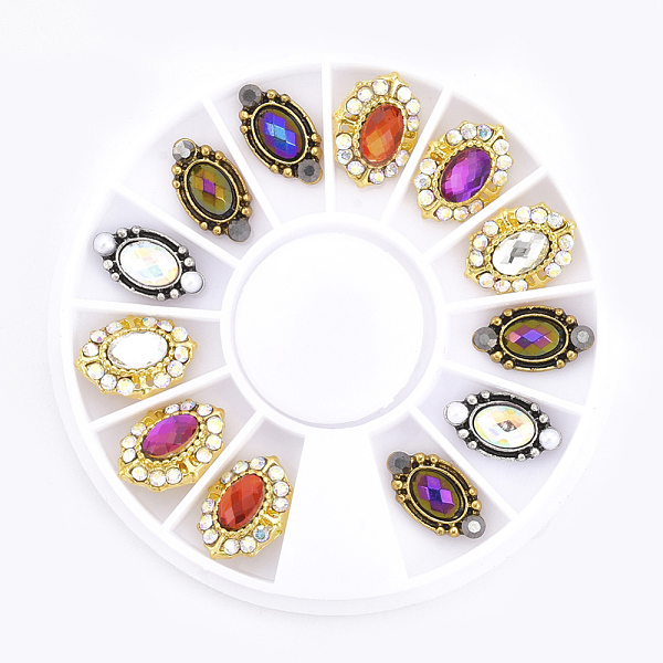 PandaHall Alloy Cabochons, with Rhinestone, Nail Art Decoration Accessories, Oval, Mixed Color, 12.5x9x4mm, 12x7x3mm, 12x7x3mm..., Multicolor
PandaHall Alloy Cabochons, with Rhinestone, Nail Art Decoration Accessories, Oval, Mixed Color, 12.5x9x4mm, 12x7x3mm, 12x7x3mm..., Multicolor