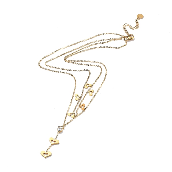 PandaHall Golden 304 Stainless Steel Cable Chains Double Layer Necklace, with Cubic Zirconic Charms, Heart, 15.83 inch(40.2cm) Cubic..., Clear
PandaHall Golden 304 Stainless Steel Cable Chains Double Layer Necklace, with Cubic Zirconic Charms, Heart, 15.83 inch(40.2cm) Cubic..., Clear