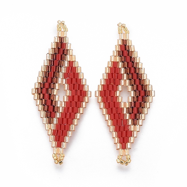 PandaHall MIYUKI & TOHO Handmade Japanese Seed Beads Links, Loom Pattern, Rhombus, Red, 47.7~49x19.8~20x1.7~1.8mm, Hole: 1.2~1.4mm Glass...
PandaHall MIYUKI & TOHO Handmade Japanese Seed Beads Links, Loom Pattern, Rhombus, Red, 47.7~49x19.8~20x1.7~1.8mm, Hole: 1.2~1.4mm Glass...
