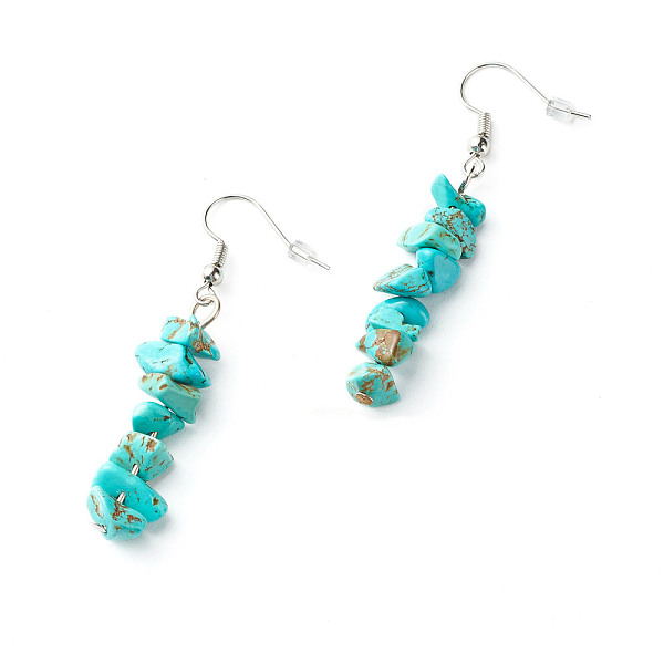 PandaHall Synthetic Turquoise Chip Beads Dangle Earrings, Brass Jewelry for Girl Women, Platinum, 53.5~54.5mm, Pin: 0.5mm Synthetic...
PandaHall Synthetic Turquoise Chip Beads Dangle Earrings, Brass Jewelry for Girl Women, Platinum, 53.5~54.5mm, Pin: 0.5mm Synthetic...