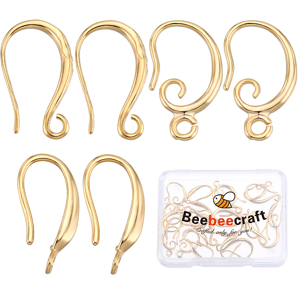 PandaHall Beebeecraft 30Pcs 3 Styles Rack Plating Eco-friendly Brass Earring Hooks, Ear Wire, with Loops, Real 24K Gold Plated...
PandaHall Beebeecraft 30Pcs 3 Styles Rack Plating Eco-friendly Brass Earring Hooks, Ear Wire, with Loops, Real 24K Gold Plated...