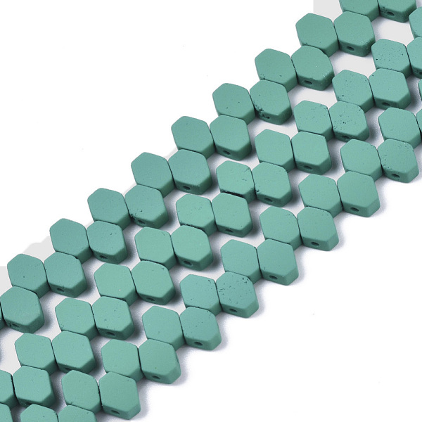PandaHall Spray Painted Non-magnetic Synthetic Hematite Multi-Strand Links, for Tile Elastic Bracelets Making, Hexagon, Teal, 7x5.5x3mm..., Cyan
PandaHall Spray Painted Non-magnetic Synthetic Hematite Multi-Strand Links, for Tile Elastic Bracelets Making, Hexagon, Teal, 7x5.5x3mm..., Cyan