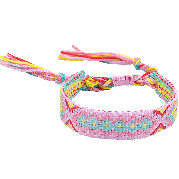 PandaHall Polyester-cotton Braided Rhombus Pattern Cord Bracelet, Ethnic Tribal Adjustable Brazilian Bracelet for Women, Pearl Pink...
PandaHall Polyester-cotton Braided Rhombus Pattern Cord Bracelet, Ethnic Tribal Adjustable Brazilian Bracelet for Women, Pearl Pink...