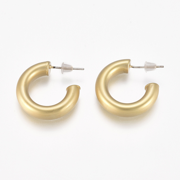 PandaHall Brass Stud Earrings, Half Hoop Earrings, with Plastic Ear Nut, Long-Lasting Plated, Matte Style, Real 18K Gold Plated...
PandaHall Brass Stud Earrings, Half Hoop Earrings, with Plastic Ear Nut, Long-Lasting Plated, Matte Style, Real 18K Gold Plated...