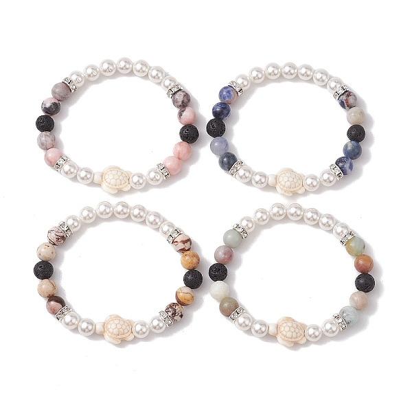 PandaHall 8mm Round Gemstone & Shell Pearl Beaded Stretch Bracelets, Beach Tortoise Synthetic Turquoise Bracelets for Women Men, Inner...
PandaHall 8mm Round Gemstone & Shell Pearl Beaded Stretch Bracelets, Beach Tortoise Synthetic Turquoise Bracelets for Women Men, Inner...
