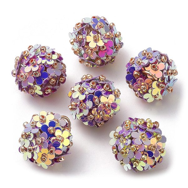 PandaHall PVC Plastic Paillette with Glass Seed Beaded Pendants, with Iron Loops, Flower Charms, Medium Purple, 18x17mm, Hole: 4.3mm PVC...
PandaHall PVC Plastic Paillette with Glass Seed Beaded Pendants, with Iron Loops, Flower Charms, Medium Purple, 18x17mm, Hole: 4.3mm PVC...