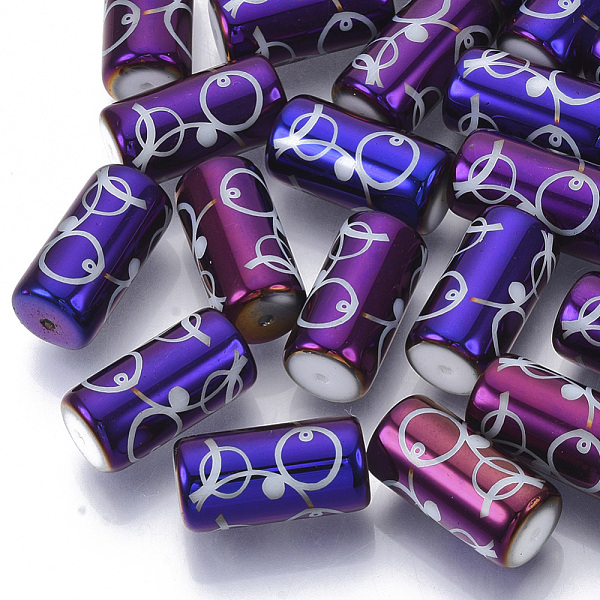 PandaHall Electroplate Glass Beads, Column with Circle Dot Pattern, Purple, 20x10mm, Hole: 1.2mm, about 50pcs/bag Glass Others Purple
PandaHall Electroplate Glass Beads, Column with Circle Dot Pattern, Purple, 20x10mm, Hole: 1.2mm, about 50pcs/bag Glass Others Purple