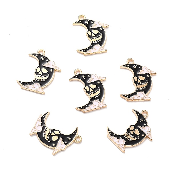 PandaHall Alloy Enamel Pendants, Gothic Theme, Moon with Skull, Black, 26x20x1.5mm, Hole: 2mm Alloy+Enamel Moon Black
PandaHall Alloy Enamel Pendants, Gothic Theme, Moon with Skull, Black, 26x20x1.5mm, Hole: 2mm Alloy+Enamel Moon Black