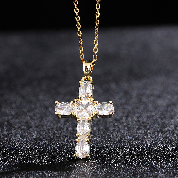 PandaHall Cross Brass Pendant Necklaces with Rhinestone, Crystal, 15.75 inch(40cm) Rhinestone Cross Clear
PandaHall Cross Brass Pendant Necklaces with Rhinestone, Crystal, 15.75 inch(40cm) Rhinestone Cross Clear