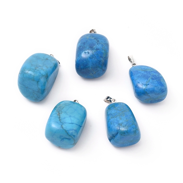 PandaHall Natural Howlite Pendants, Dyed & Heated, with Platinum Tone Brass Findings, Nuggets, 23~30x13~22x12~20mm, Hole: 5x3mm Howlite...
PandaHall Natural Howlite Pendants, Dyed & Heated, with Platinum Tone Brass Findings, Nuggets, 23~30x13~22x12~20mm, Hole: 5x3mm Howlite...