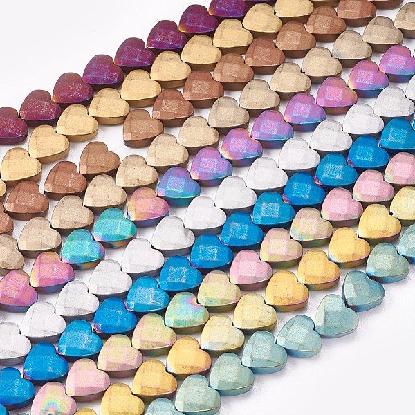 PandaHall Electroplate Non-magnetic Synthetic Hematite Beads Strands, Frosted, Faceted, Heart, Mixed Color, 8x8x3mm, Hole: 0.5mm, about...
PandaHall Electroplate Non-magnetic Synthetic Hematite Beads Strands, Frosted, Faceted, Heart, Mixed Color, 8x8x3mm, Hole: 0.5mm, about...