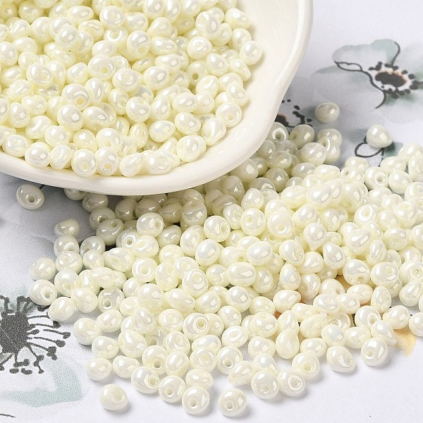 PandaHall 6/0 Glass Seed Beads, Opaque Colours Luster, Teardrop, Beige, 4.5~5x4x3~3.5mm, Hole: 0.9mm, about 5625Pcs/Pound Glass Teardrop..., Yellow
PandaHall 6/0 Glass Seed Beads, Opaque Colours Luster, Teardrop, Beige, 4.5~5x4x3~3.5mm, Hole: 0.9mm, about 5625Pcs/Pound Glass Teardrop..., Yellow